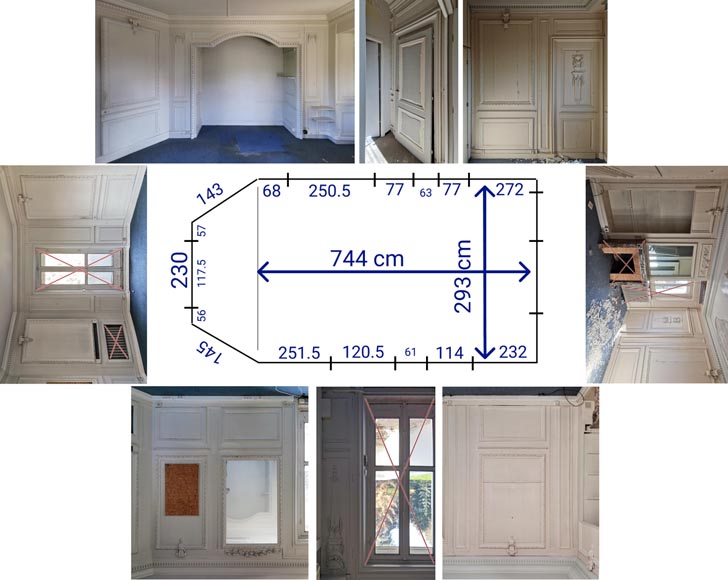 Belle pièce de boiserie en boit peint à décor néo-classique d’époque Louis XVI-20