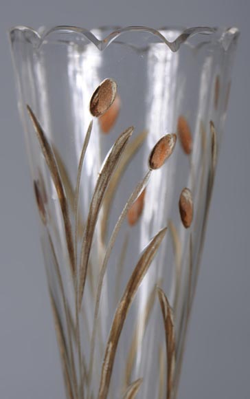 Ferdinand Duvinage – Paire de vases soliflores à décor en marqueterie d'ivoire-3
