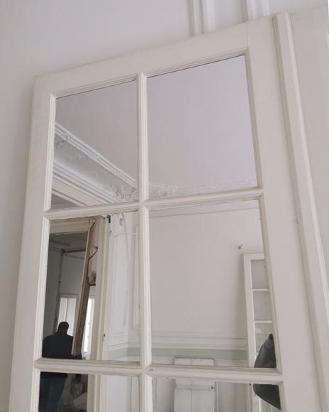 Double porte en bois à carreaux aux miroirs-2