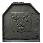 Petite plaque de cheminée d'époque Louis XIV aux armes de France