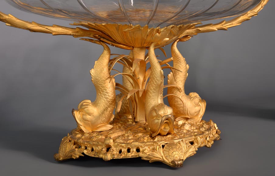 CRISTALLERIE DE CLICHY (attribuée à), Garniture en cristal et bronze doré, deuxième moitié du XIXe siècle-10