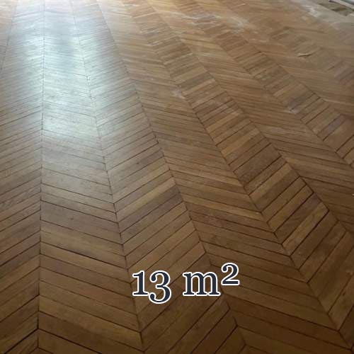 Lot de 13 m² de parquet ancien Point de Hongrie en chêne