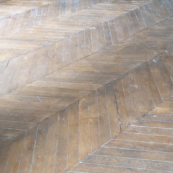 Lot de 22 m² de parquet ancien Point de Hongrie en chêne-0