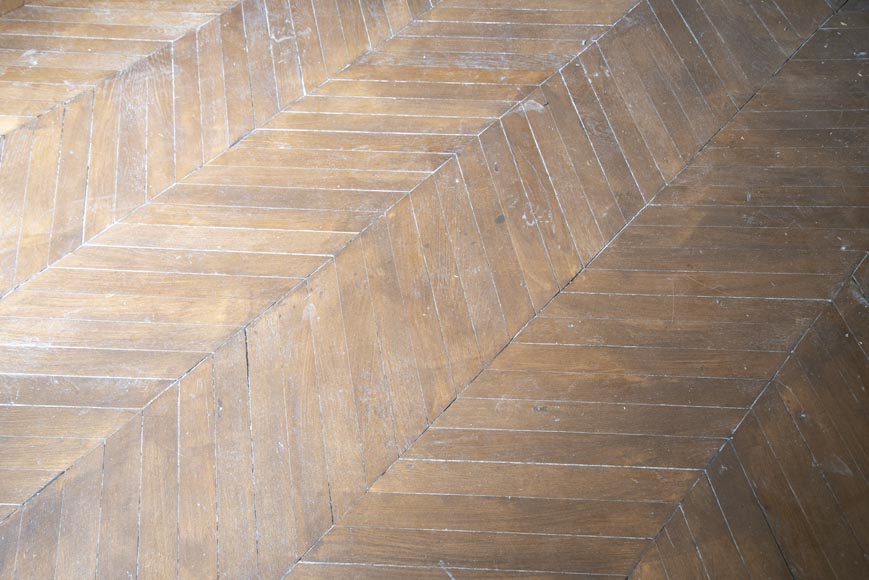 Lot de 22 m² de parquet ancien Point de Hongrie en chêne-1