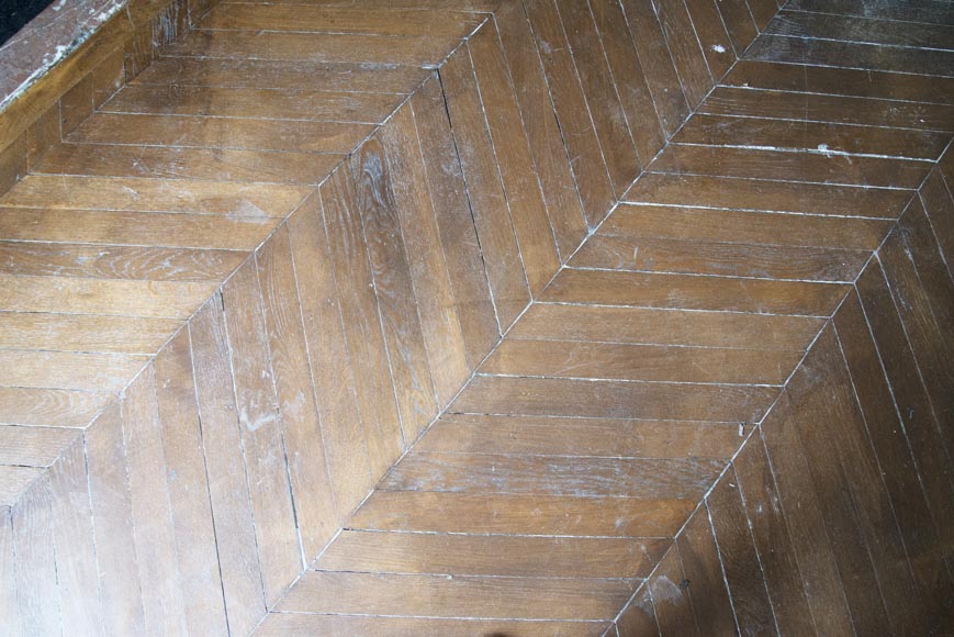 Lot de 22 m² de parquet ancien Point de Hongrie en chêne-3