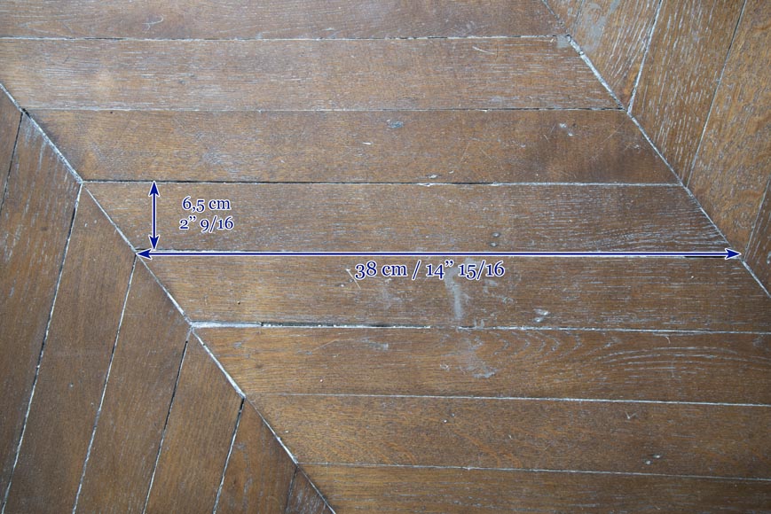 Lot de 22 m² de parquet ancien Point de Hongrie en chêne-4