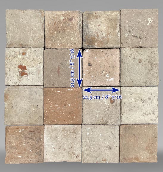 Environ 12,5 m² de dalles en terre cuite anciennes-7