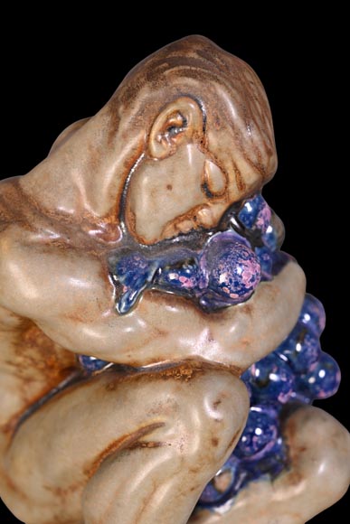 KAI NIELSEN (1882-1924) pour Bing & Grøndahl, garniture de table « Bacchanale » en grès émaillé-12