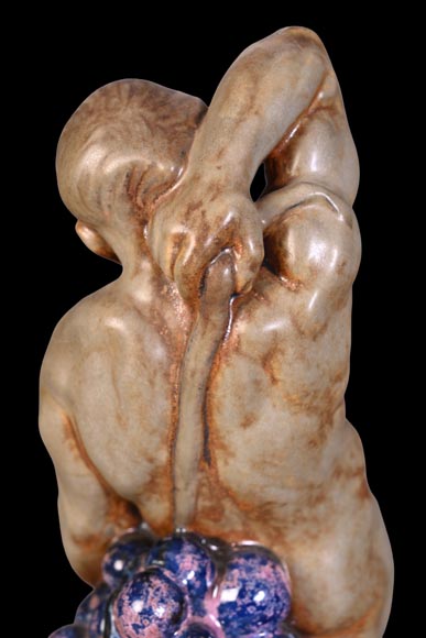 KAI NIELSEN (1882-1924) pour Bing & Grøndahl, garniture de table « Bacchanale » en grès émaillé-14