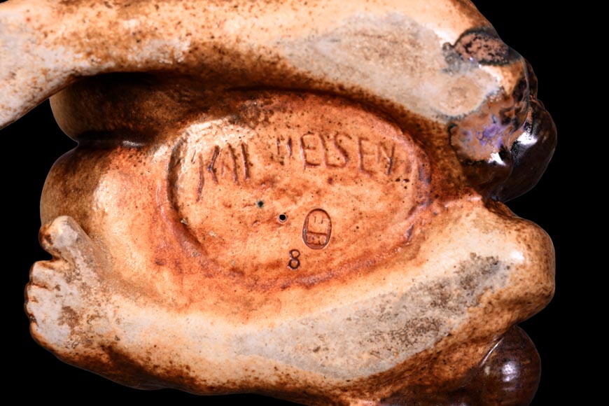 KAI NIELSEN (1882-1924) pour Bing & Grøndahl, garniture de table « Bacchanale » en grès émaillé-17