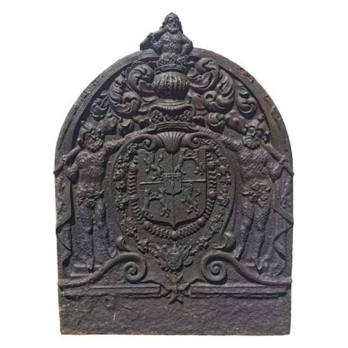 Belle plaque de cheminée ancienne aux armes d'Albert de Luynes, XVIIe siècle