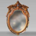 Miroir à parecloses en bois et stuc doré Napoléon III