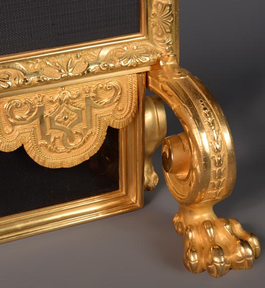 Pare-étincelle en bronze doré de style Napoléon III-8