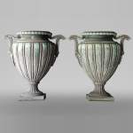Paire de vases de jardin en bronze de style Empire 