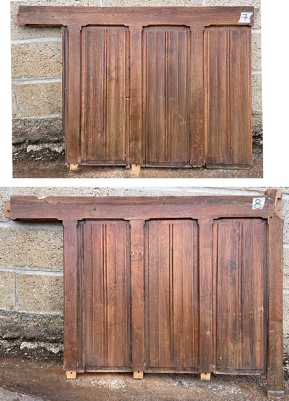 Ensemble de boiseries et sous bassement en chêne à décor plis de serviette-6