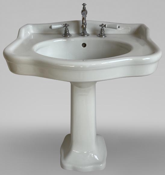 Lavabo en faïence sur pied, fin du XXe siècle-0