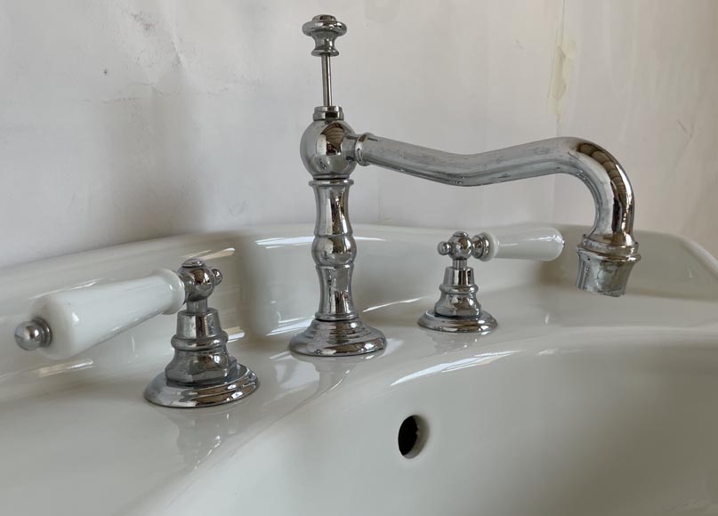 Lavabo en faïence sur pied, fin du XXe siècle-4