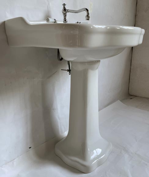 Lavabo en faïence sur pied, fin du XXe siècle-5