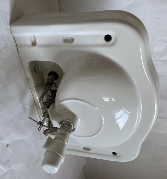 Lavabo en faïence sur pied, fin du XXe siècle-7