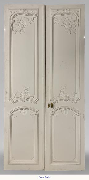Important ensemble de 7 doubles portes de style Louis XV-2