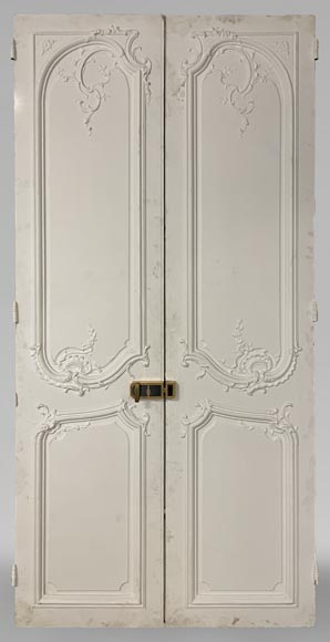 Important ensemble de 7 doubles portes de style Louis XV-5