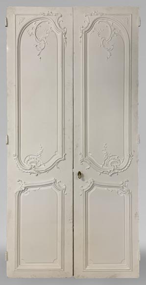 Important ensemble de 7 doubles portes de style Louis XV-9