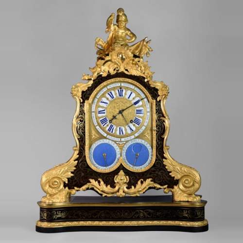 Jacques THURET (1669-1738) - Pendule astronomique montée dans une caisse en marqueterie Boulle attribuée à Alfred-Emmanuel BEURDELEY (1847-1919) - Ancienne collection du duc de Mouchy