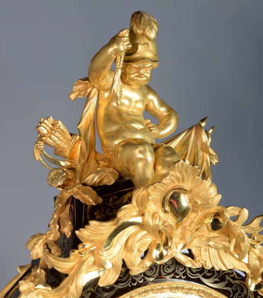 Jacques THURET (1669-1738) - Pendule astronomique montée dans une caisse en marqueterie Boulle attribuée à Alfred-Emmanuel BEURDELEY (1847-1919) - Ancienne collection du duc de Mouchy-5