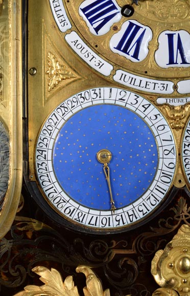 Jacques THURET (1669-1738) - Pendule astronomique montée dans une caisse en marqueterie Boulle attribuée à Alfred-Emmanuel BEURDELEY (1847-1919) - Ancienne collection du duc de Mouchy-10