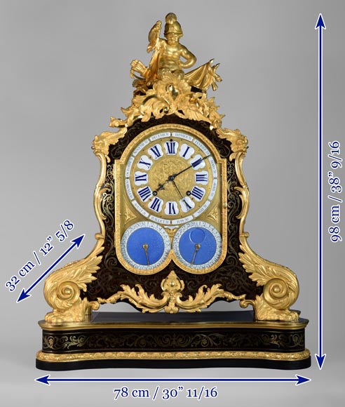Jacques THURET (1669-1738) - Pendule astronomique montée dans une caisse en marqueterie Boulle attribuée à Alfred-Emmanuel BEURDELEY (1847-1919) - Ancienne collection du duc de Mouchy-18