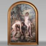 Jules LARCHER - Nymphes à la fontaine, huile sur toile