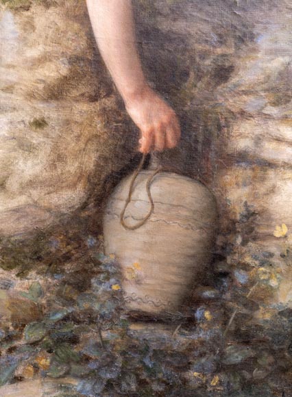 Jules LARCHER - Nymphes à la fontaine, huile sur toile-5