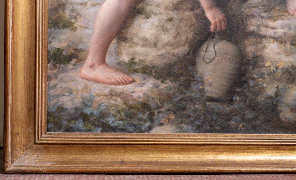 Jules LARCHER - Nymphes à la fontaine, huile sur toile-8