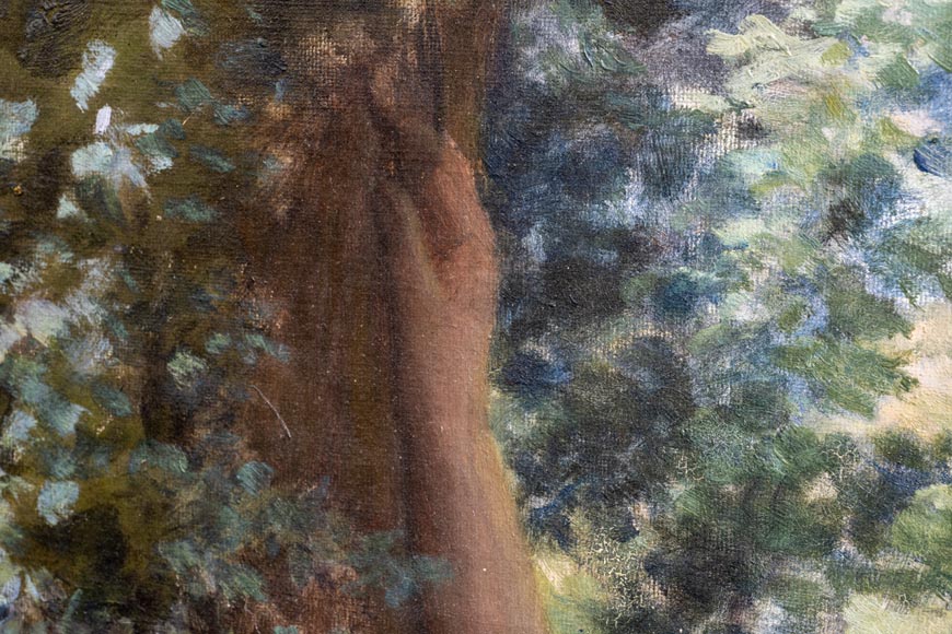 Jules LARCHER - Nymphes à la fontaine, huile sur toile-11
