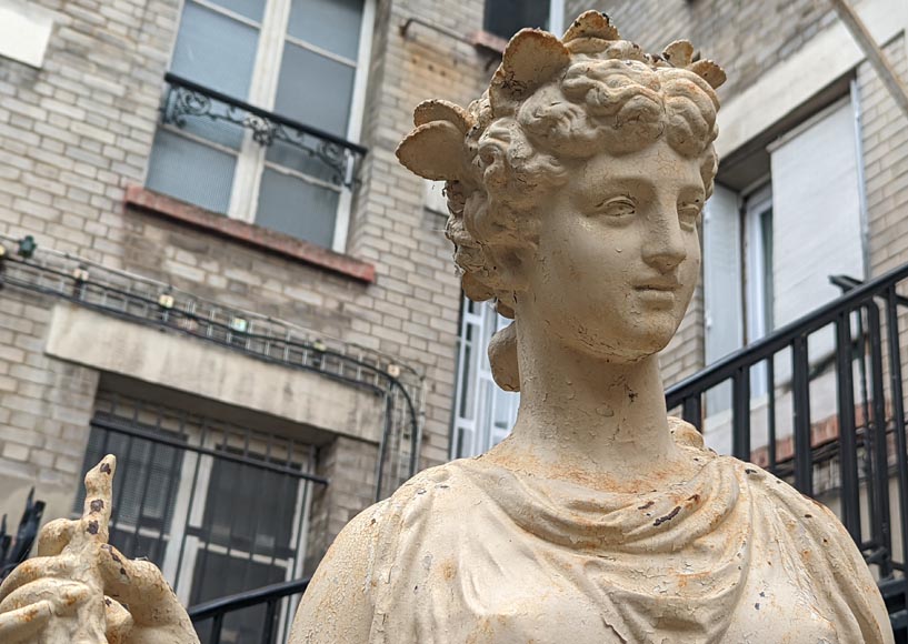 FONDERIE DU VAL D’OSNE,  Statues en fonte de la déesse Cérès  et de la nymphe Pomone d’après Mathurin MOREAU -3