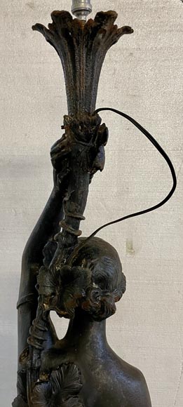 Lampadaire en fonte de fer représentant une femme, fin du XIXe siècle-13
