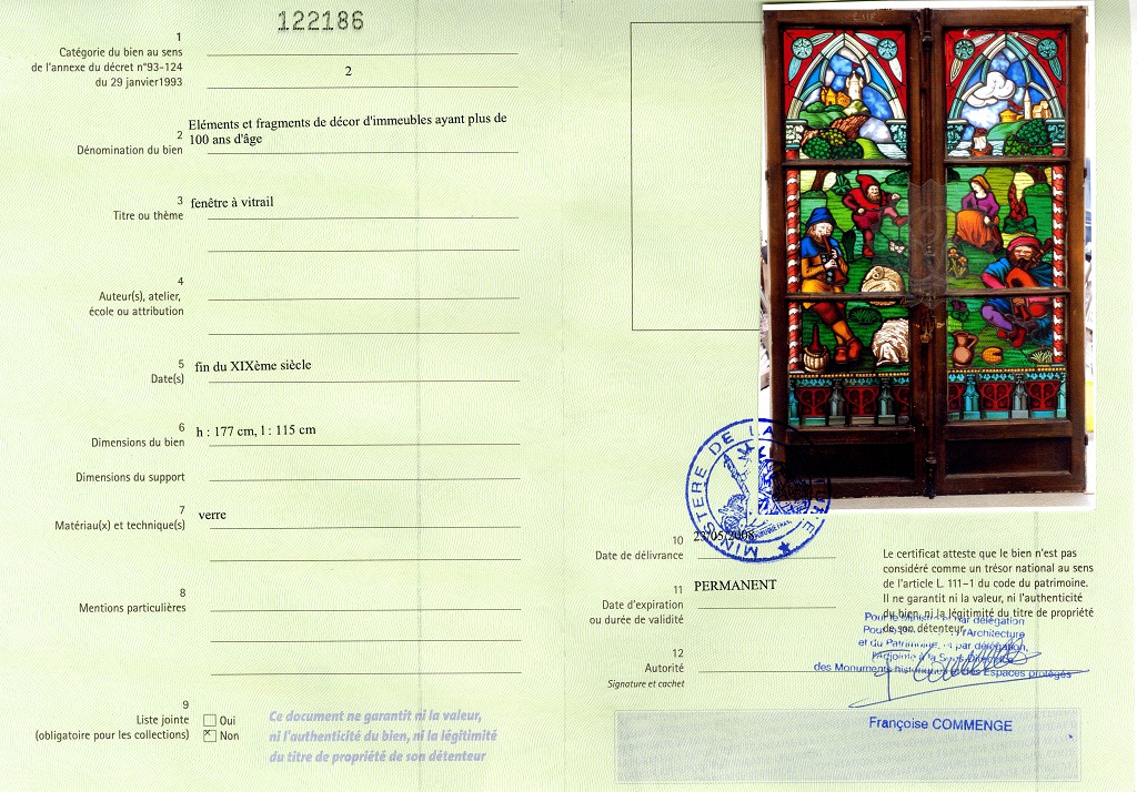 Certificat d'exportation