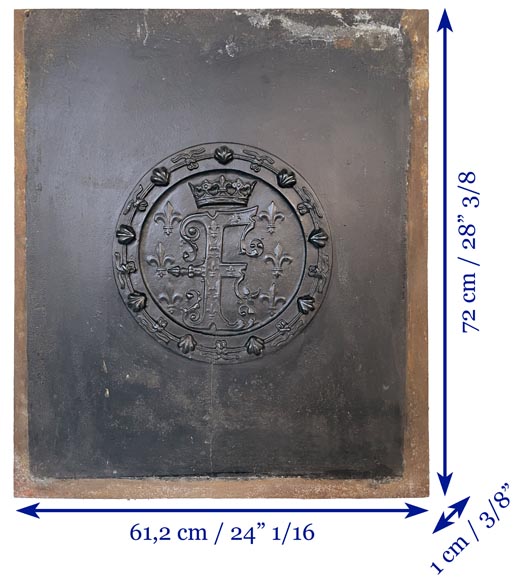 Plaque de cheminée au monogramme de François 1er, XIXe siècle-6