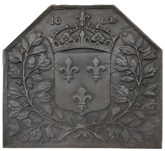 Plaque de cheminée moderne aux armes de France -0