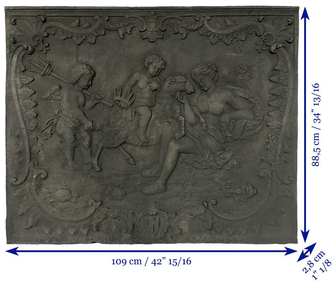 Plaque de cheminée de style louis XV représentant Aphrodite Pandemos-6