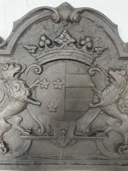 Plaques de cheminée aux armoiries d'alliance, XIXe siècle-2