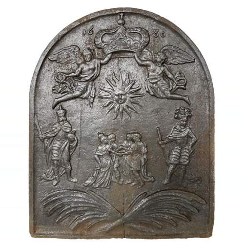 Plaque de cheminée en fonte