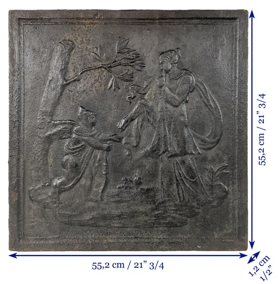 Plaque de cheminée à la scène mythologique-6