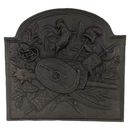 Plaque de cheminée moderne aux attributs de la Révolution