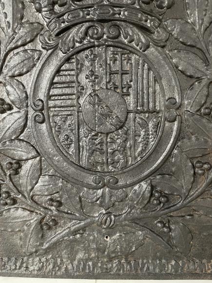 Plaque de cheminée aux armes de France et de Navarre, XIXe siècle-3