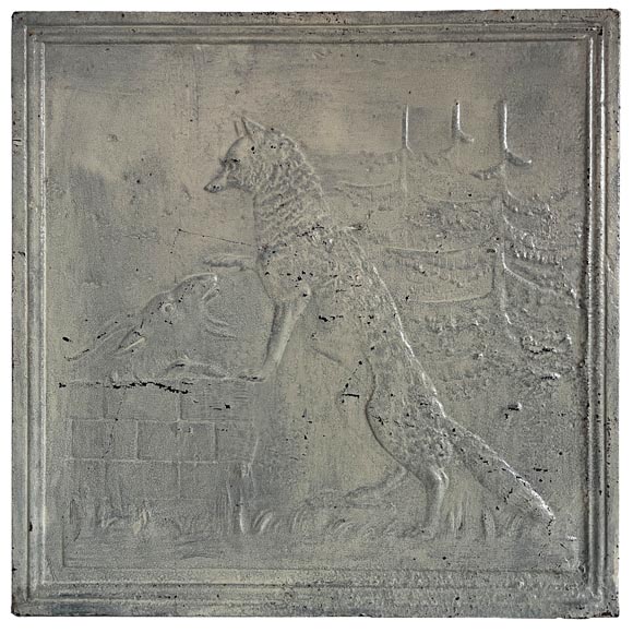 Plaque de cheminée « Le Renard et le Bouc » de Jean de La Fontaine-0