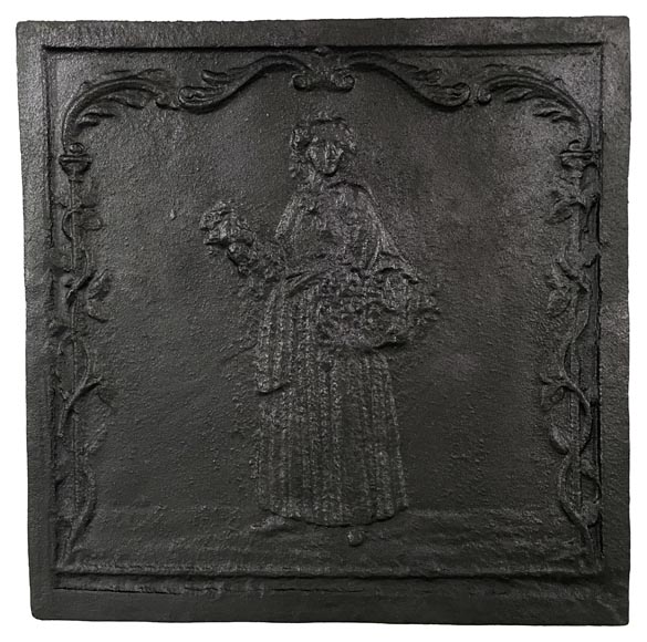 Plaque de cheminée « La vendeuse de fleurs »-0