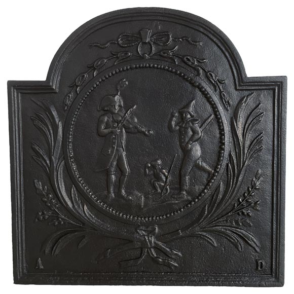 Plaque de cheminée de style Louis XVI 