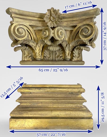 Gaston de PONTALBA - Ensemble de huit chapiteaux composites et de bases de pilastres en bronze doré, 1853-16