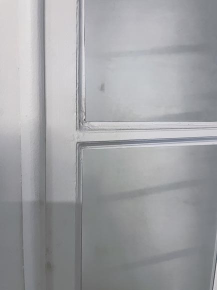 Double porte en bois à carreaux aux miroirs-1